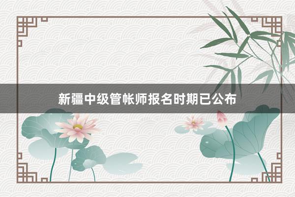 新疆中级管帐师报名时期已公布