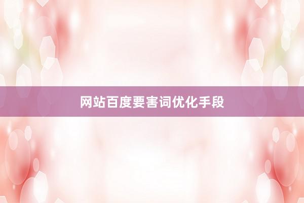 网站百度要害词优化手段